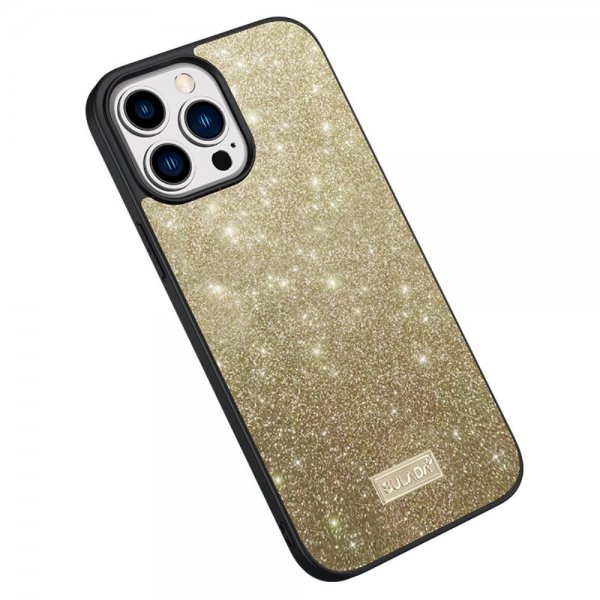 Sulada iPhone 15 Pro Max Skal Glitter Guld
