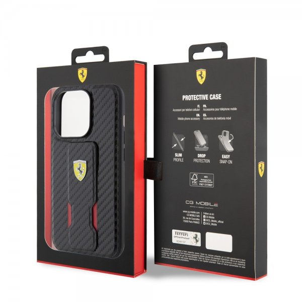 Ferrari iPhone 15 Pro Max Skal Grip Stand Function Svart
