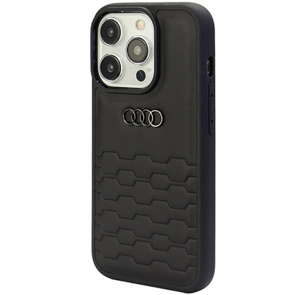 Audi iPhone 15 Pro Max Skal GT Synthetic Leather Svart