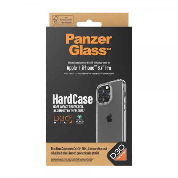 PanzerGlass iPhone 15 Pro Max Skal HardCase D3O Transparent