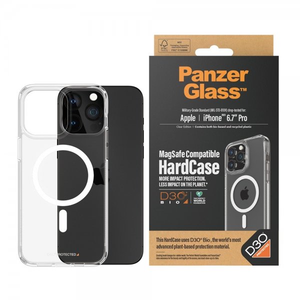 PanzerGlass iPhone 15 Pro Max Skal HardCase MagSafe D3O Transparent