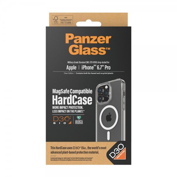 PanzerGlass iPhone 15 Pro Max Skal HardCase MagSafe D3O Transparent