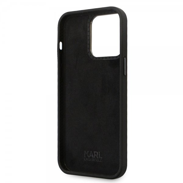 Karl Lagerfeld iPhone 15 Pro Max Skal Ikonik Metal Pin Svart