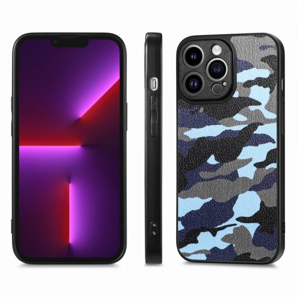 iPhone 15 Pro Max Skal Kamouflage Blå