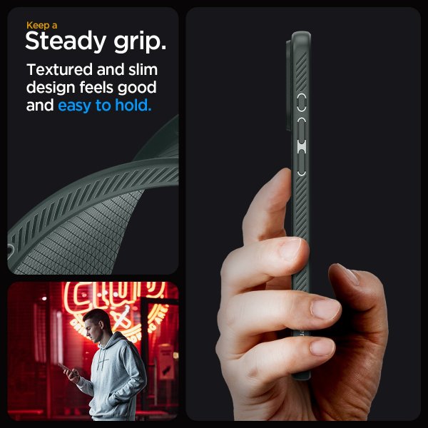 Spigen iPhone 15 Pro Max Skal Liquid Air Abyss Green