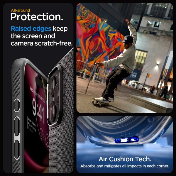 Spigen iPhone 15 Pro Max Skal Liquid Air Matte Black
