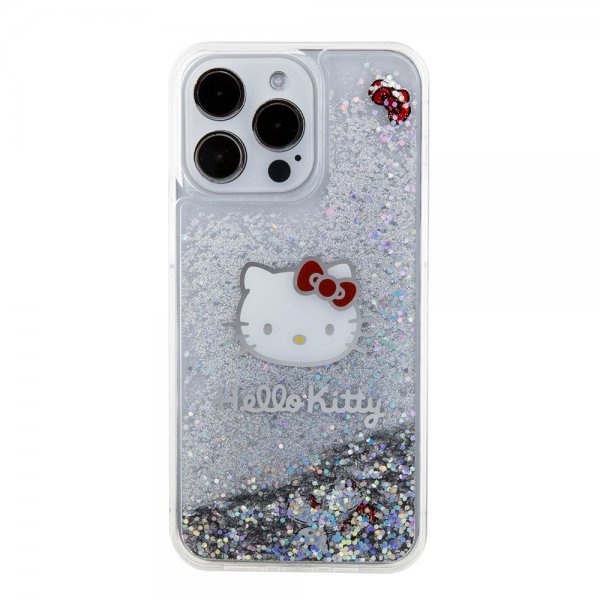 Hello Kitty iPhone 15 Pro Max Skal Liquid Glitter Translucent