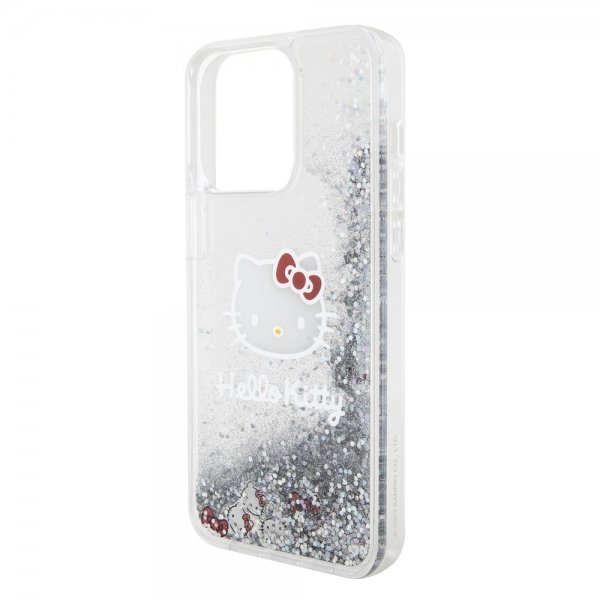 Hello Kitty iPhone 15 Pro Max Skal Liquid Glitter Translucent