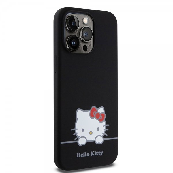 Hello Kitty iPhone 15 Pro Max Skal Liquid Silicone Svart