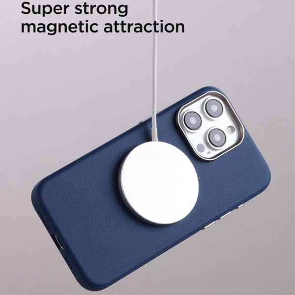 Joyroom iPhone 15 Pro Max Skal Litchi Pattern Series MagSafe Blå