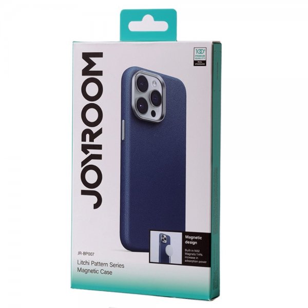 Joyroom iPhone 15 Pro Max Skal Litchi Pattern Series MagSafe Blå
