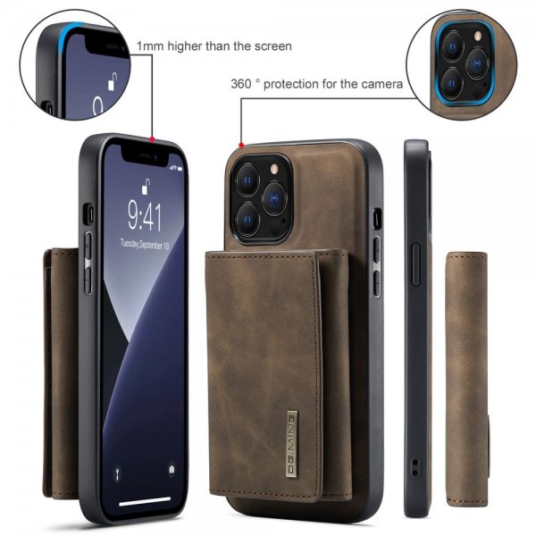 Dg.Ming iPhone 15 Pro Max Skal M1 Series Löstagbar Korthållare Kaffe