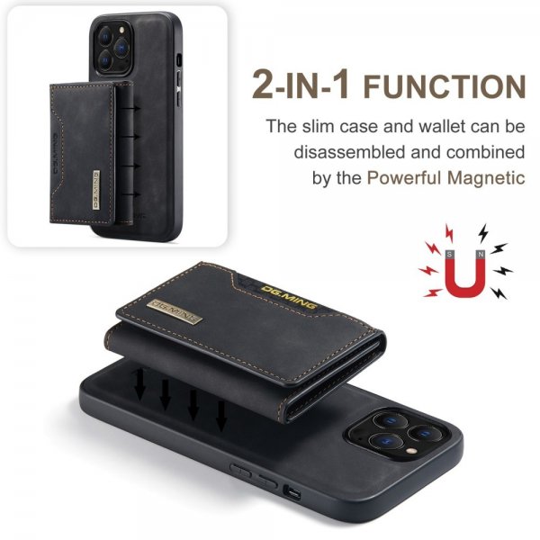 Dg.Ming iPhone 15 Pro Max Skal M2 Series Löstagbar Korthållare Svart