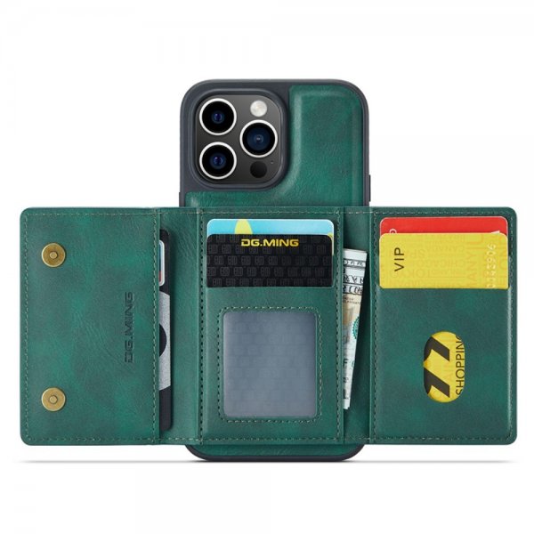 Dg.Ming iPhone 15 Pro Max Skal M5 Series Löstagbar Korthållare Grön