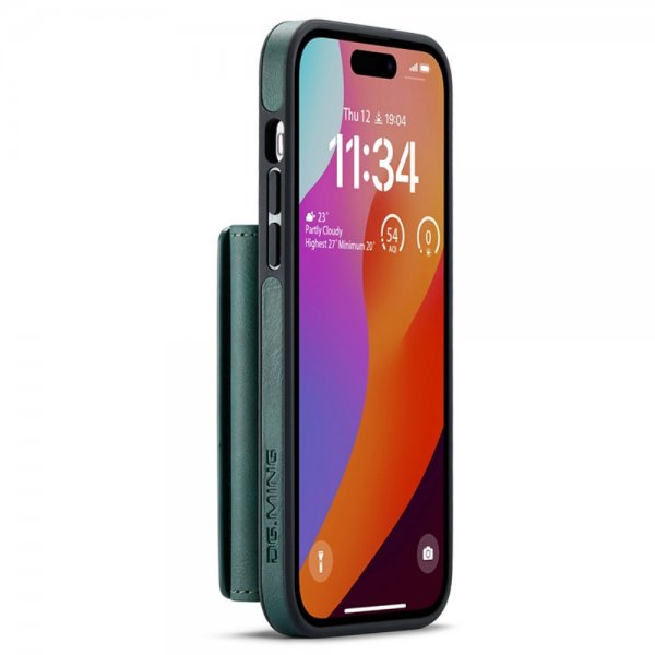 Dg.Ming iPhone 15 Pro Max Skal M5 Series Löstagbar Korthållare Grön