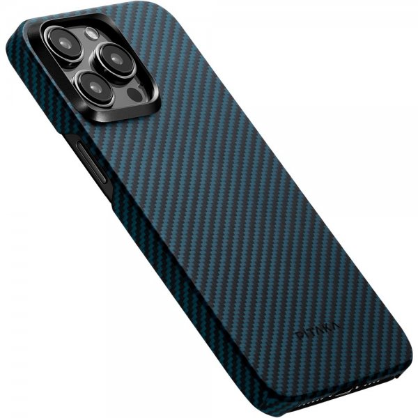 Pitaka iPhone 15 Pro Max Skal MagEZ Case 4 Black/Blue Twill
