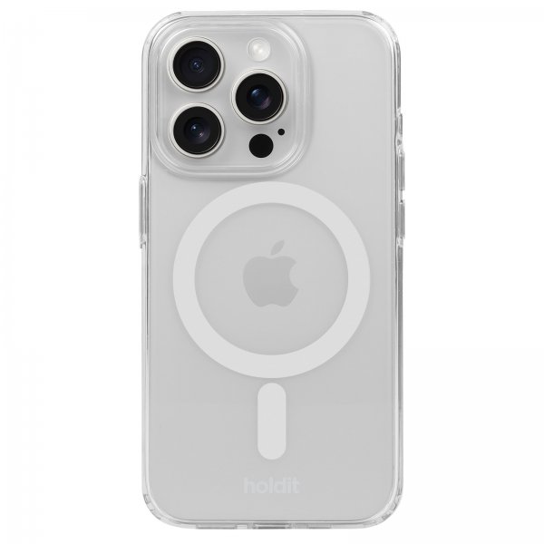 holdit iPhone 15 Pro Max Skal MagSafe Case Vit Transparent
