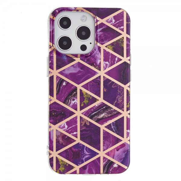 iPhone 15 Pro Max Skal Marmormönster Lila