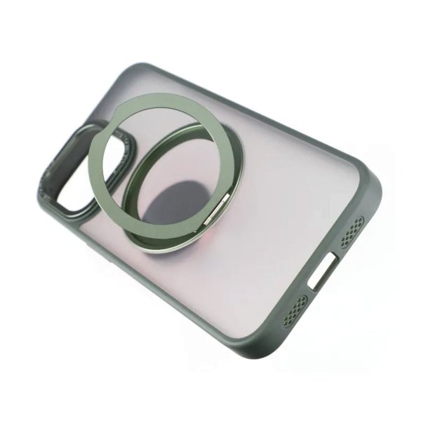 Rvelon iPhone 15 Pro Max Skal Roterbart MagSafe Stativ Grön