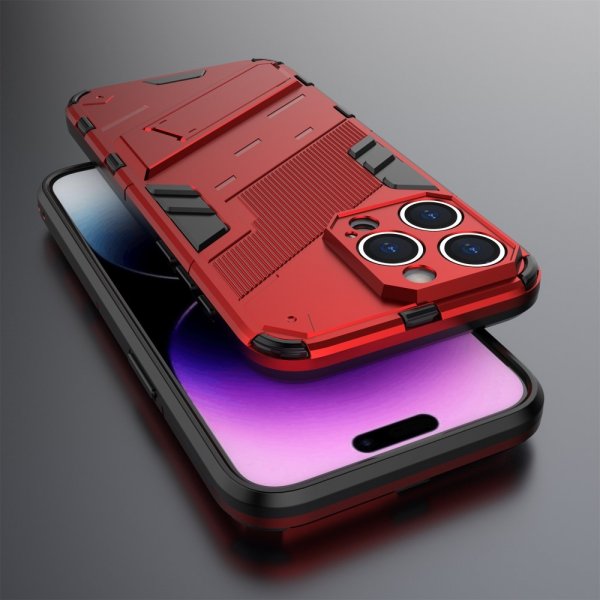 iPhone 15 Pro Max Skal med Stativ Röd