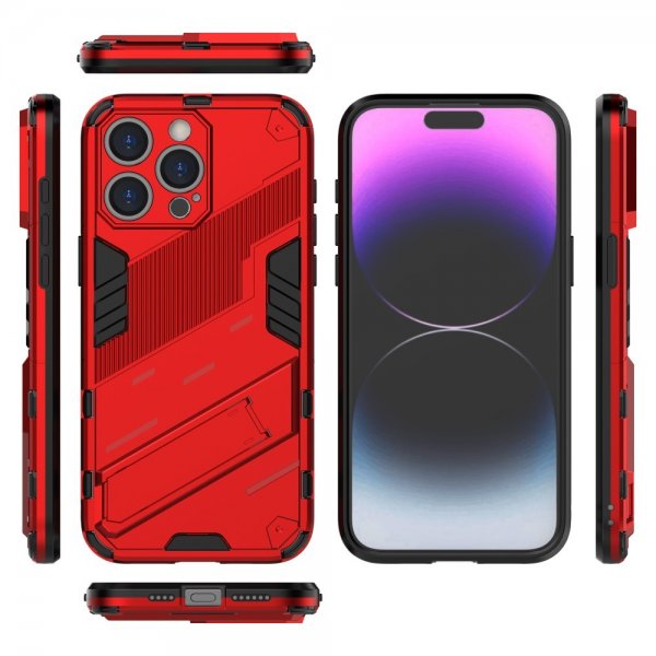 iPhone 15 Pro Max Skal med Stativ Röd