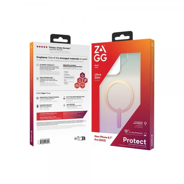 ZAGG iPhone 15 Pro Max Skal Milan Snap Iridescent