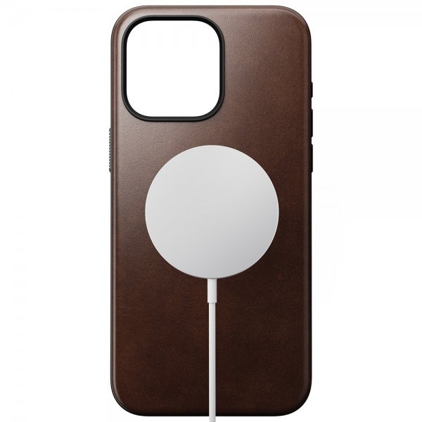 Nomad iPhone 15 Pro Max Skal Modern Leather Case Horween Rustic Brown