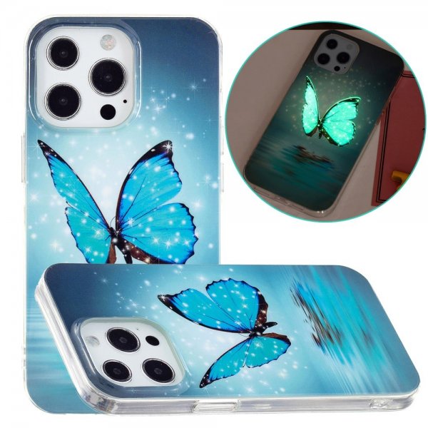 iPhone 15 Pro Max Skal Motiv Blå Fjäril