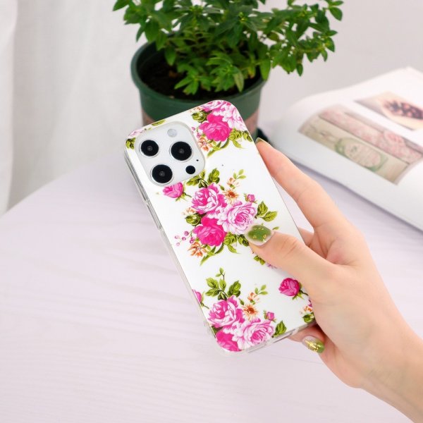 iPhone 15 Pro Max Skal Motiv Rosor Vit