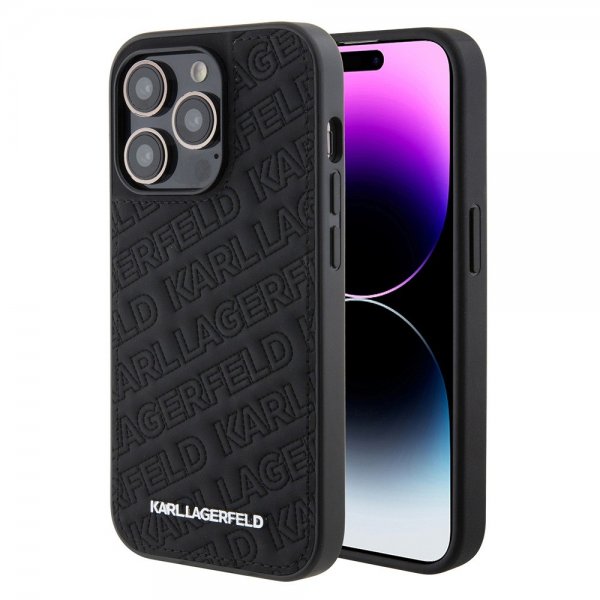 Karl Lagerfeld iPhone 15 Pro Max Skal Quilted K Pattern Svart