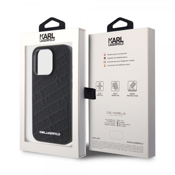 Karl Lagerfeld iPhone 15 Pro Max Skal Quilted K Pattern Svart