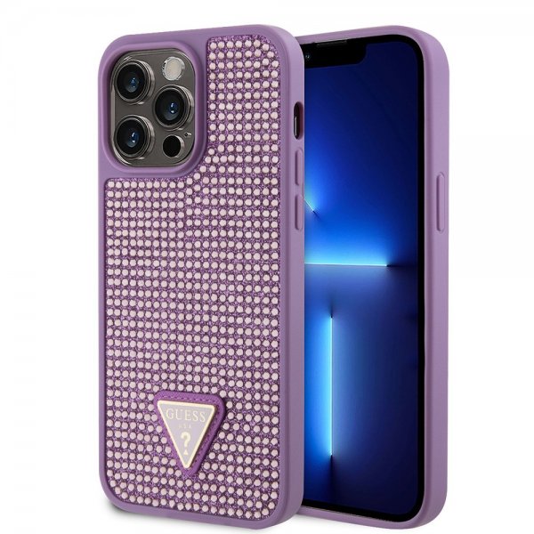 Guess iPhone 15 Pro Max Skal Rhinestone Lila