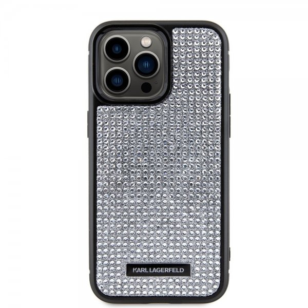 Karl Lagerfeld iPhone 15 Pro Max Skal Rhinestone Silver