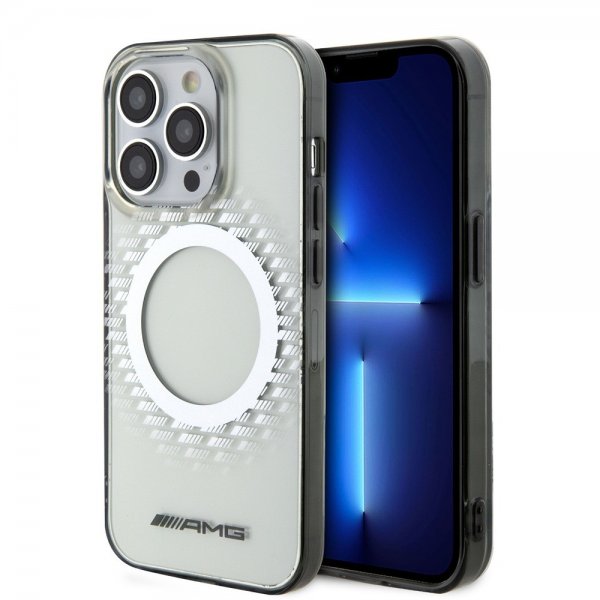 Mercedes Benz iPhone 15 Pro Max Skal Rhombus Pattern MagSafe AMG Transparent