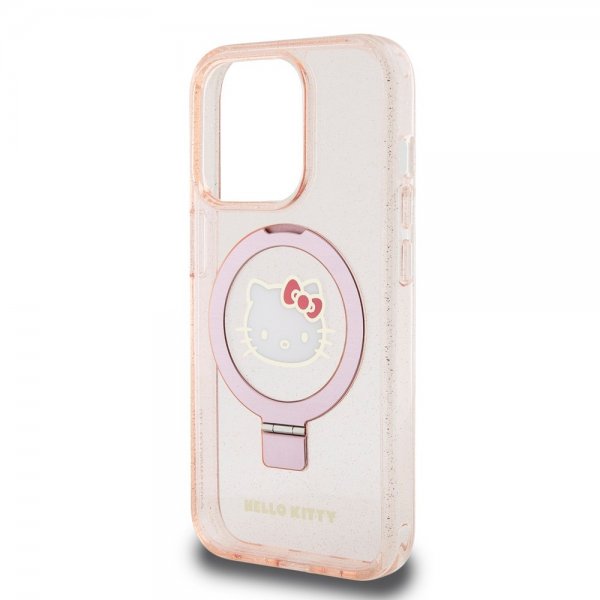 Hello Kitty iPhone 15 Pro Max Skal Ring Stand MagSafe Rosa