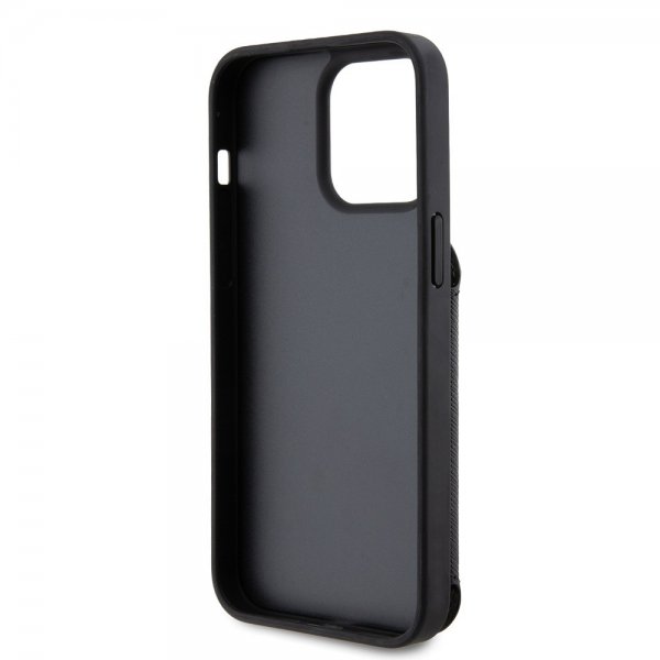 Karl Lagerfeld iPhone 15 Pro Max Skal Saffiano Card Slots & Stand Svart