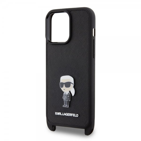 Karl Lagerfeld iPhone 15 Pro Max Skal Saffiano Crossbody Svart