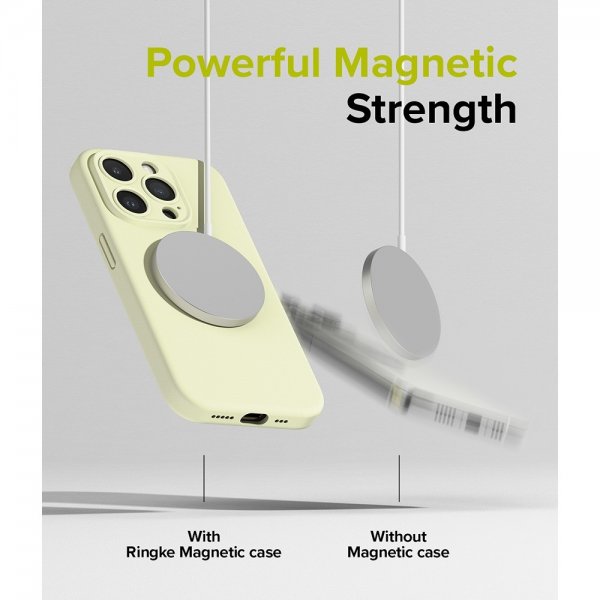 Ringke iPhone 15 Pro Max Skal Silicone Magnetic Sunny Lime