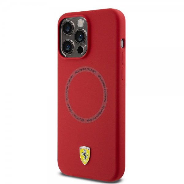 Ferrari iPhone 15 Pro Max Skal Silicone MagSafe Röd