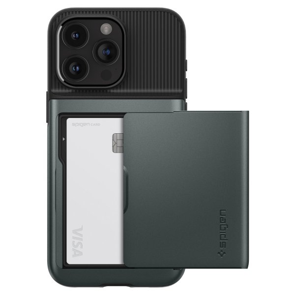 Spigen iPhone 15 Pro Max Skal Slim Armor CS Abyss Green
