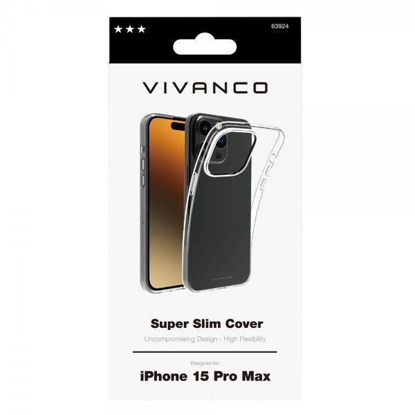 Vivanco iPhone 15 Pro Max Skal Slim TPU Transparent