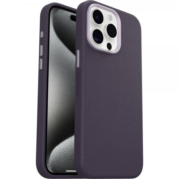 Otterbox iPhone 15 Pro Max Skal Symmetry Cactus Leather MagSafe Plum Luxe