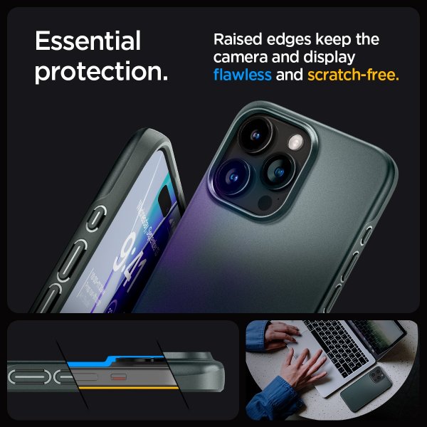 Spigen iPhone 15 Pro Max Skal Thin Fit Abyss Green