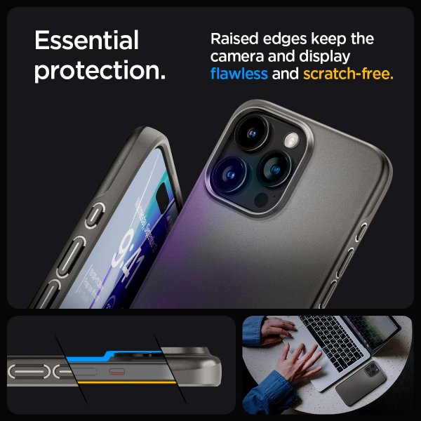 Spigen iPhone 15 Pro Max Skal Thin Fit Gunmetal