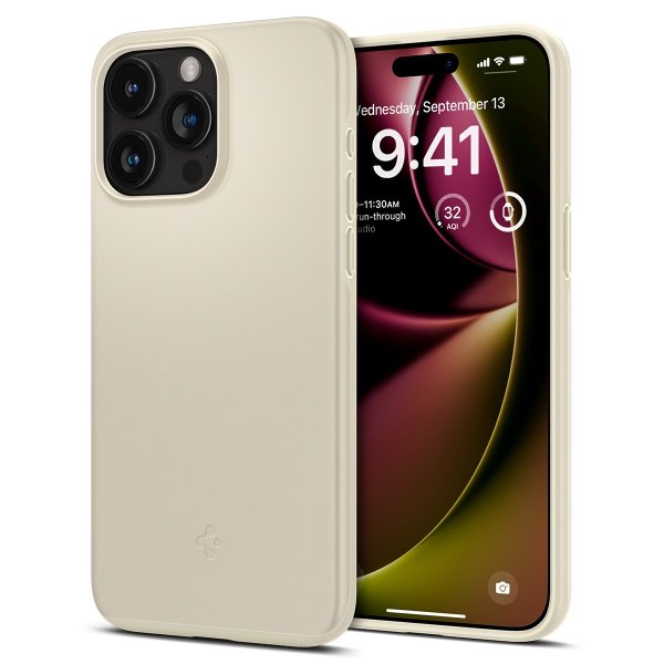 Spigen iPhone 15 Pro Max Skal Thin Fit Mute Beige