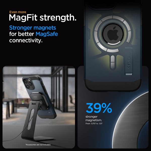 Spigen iPhone 15 Pro Max Skal Tough Armor MagFit Metal Slate