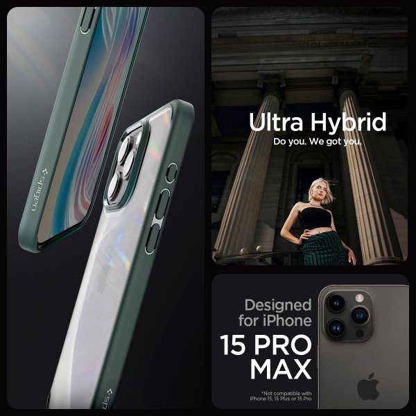 Spigen iPhone 15 Pro Max Skal Ultra Hybrid Abyss Green