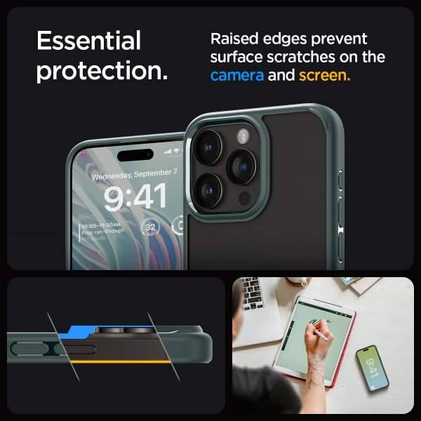 Spigen iPhone 15 Pro Max Skal Ultra Hybrid Abyss Green