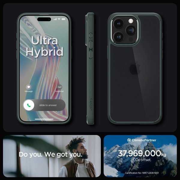 Spigen iPhone 15 Pro Max Skal Ultra Hybrid Frost Green