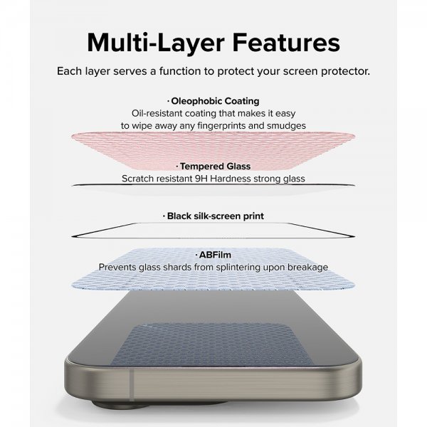 Ringke iPhone 15 Pro Max Skärmskydd Easy Slide 2-pack